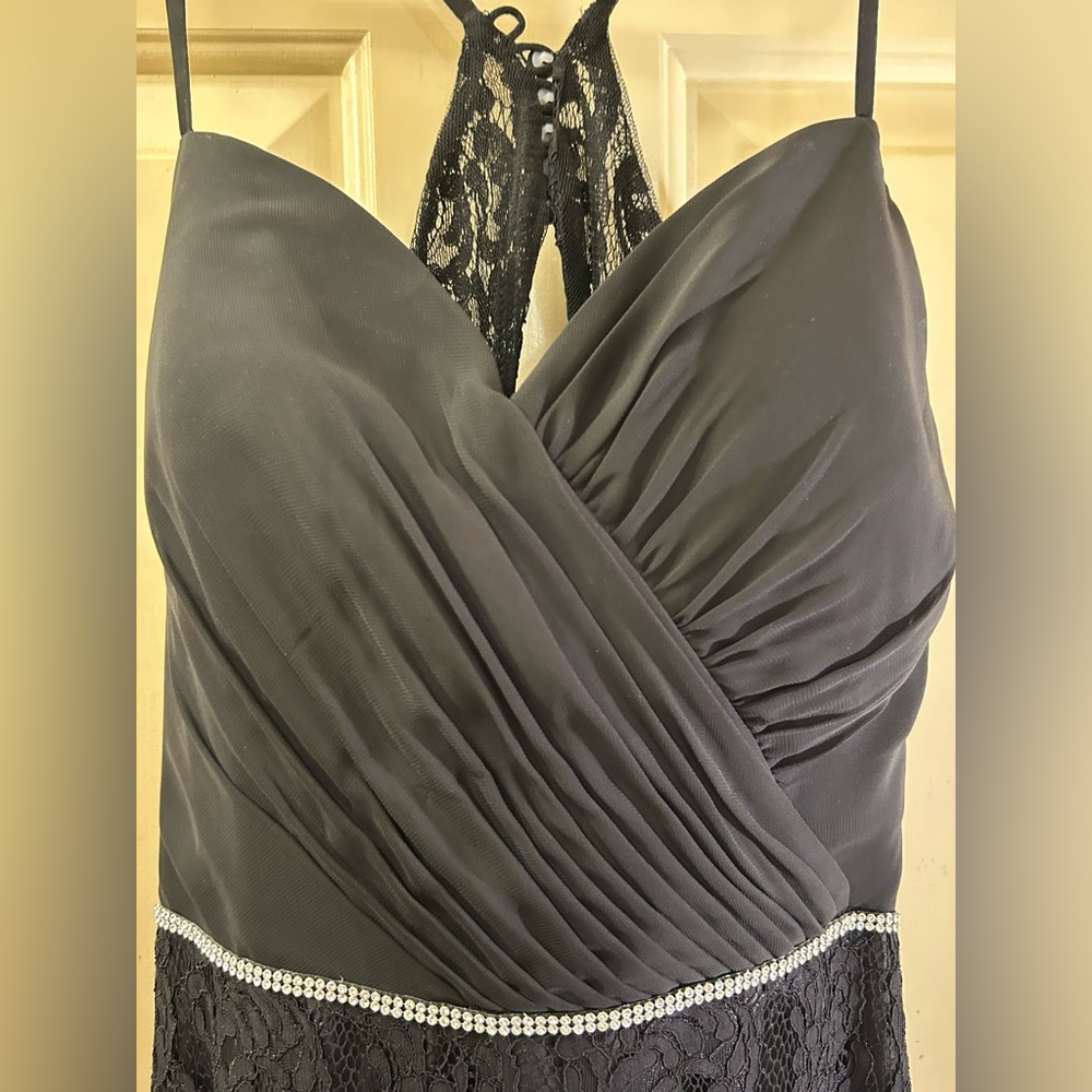 Christina Wu Celebration Elegant Black Lace Evening Dress - Picture 2 of 9